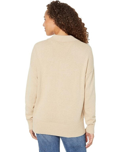 Свитер Elliott Lauren Cotton Cashmere Deep V Polo Sweater, цвет Oatmeal