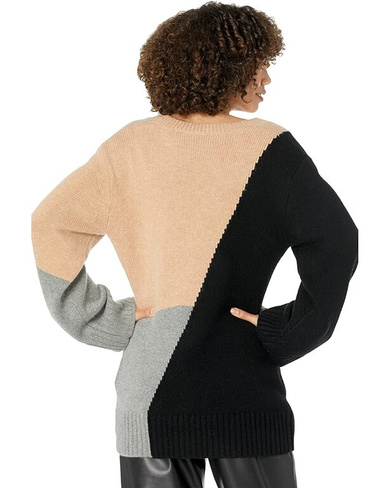 Свитер EQUIPMENT Aminne Color-Block V-Neck Sweater, цвет True Black Multi
