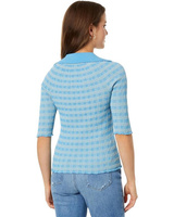 Свитер Rosetta Getty Striped Polo Sweater, цвет Aqua/Beige