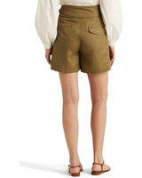 Шорты LAUREN Ralph Lauren Pleated Linen Shorts, цвет Olive Fern
