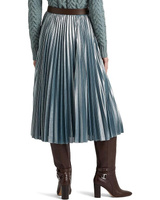 Юбка LAUREN Ralph Lauren Petite Pleated Metallic Chiffon Skirt, цвет Highland Sea/Silver Foil