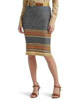 Юбка LAUREN Ralph Lauren Petite Striped Cotton-Linen Knit Pencil Skirt, мульти