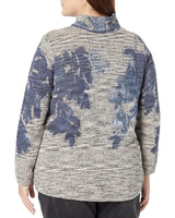 Свитер NIC+ZOE Plus Size Shadow Mix Sweater, синий мульти