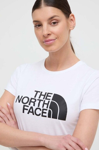 Хлопковая футболка The North Face, белый