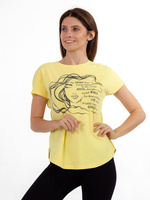 Футболка женская Девушка (M, лимонный#5486) Yoga Trend