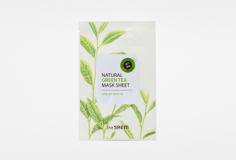 Natural Green Tea Mask Sheet 1 шт Маска на тканевой основе для лица с экстрактом зеленого чая THE SAEM