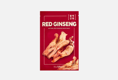 Natural REd Ginseng Mask Sheet 1 шт Маска на тканевой основе для лица с экстрактом женьшеня THE SAEM
