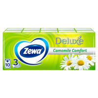 Платочки бумажные носовые Zewa Deluxe Ромашка, 3 слоя, 10 шт. Х 10 SCA Hygiene Products