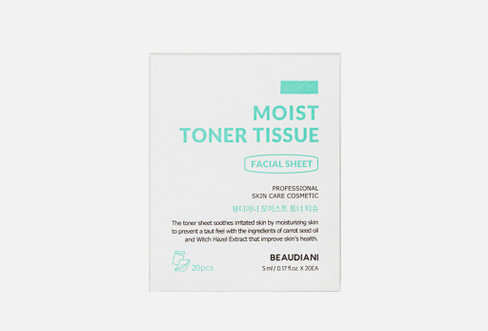 Moist Toner Tissue 1 шт Набор тканевых масок для лица BEAUDIANI