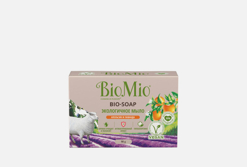 BIO-SOAP с маслами апельсина, лаванды и мяты 90 г Экологичное туалетное мыло BIOMIO