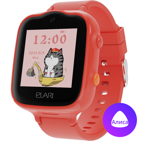 Часы-телефон ELARI детские KidPhone 4G Bubble, красные