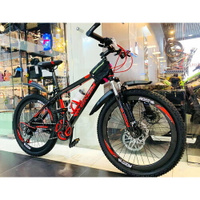 Горный велосипед для подростка GROM, городской, 24 дюймов / скоростной, спортивный велик для подростков черный/красный