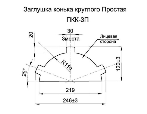 Заглушка конька круглого простая