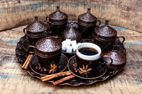 Shampurs Кофейный набор с подносом античная бронза