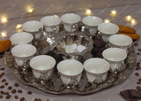 Shampurs Серебряный турецкий набор для кофе на 12 персон