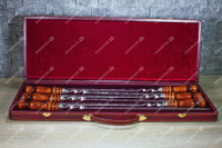 Shampurs Подарочный набор с профессиональными шампурами (бордовый)