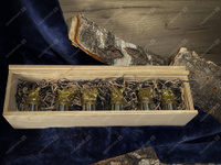 Shampurs Стальные стопки - перевертыши в деревянной коробке