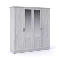 Шкаф 4-х дверный Лорена, бетон пайн белый Столплит