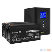 Комплект ИБП EX295988RUS + батарея 200Aч EX282991RUS 2шт (инвертор, синус, для котла) ExeGate SineTower SZ-1500.LCD.AVR.