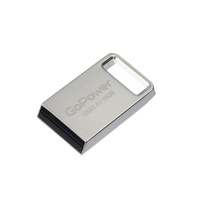 USB 2.0 Flash накопитель 16GB GoPower MINI, металл серебряный