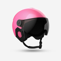Горнолыжный шлем с козырьком детский H-KID 550 розовый пайетки WEDZE, цвет rosa