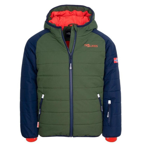Детская лыжная куртка Hafjell PRO темно-синий/зеленый лес/оранжевый TROLLKIDS, цвет orange