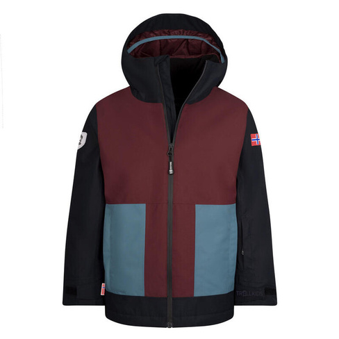 Детская лыжная куртка RAULAND каштановый/черный/стальной синий TROLLKIDS, цвет braun