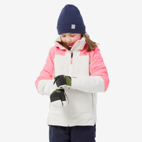 Детская лыжная куртка теплая непромокаемая - 900 Sport белый/розовый WEDZE, цвет rosa