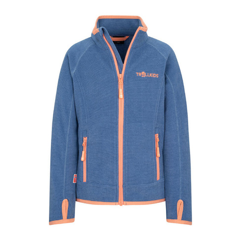 Флисовая куртка для девочек Noresund синий лотос/коралловый TROLLKIDS, цвет orange