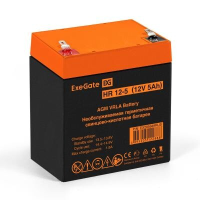 Аккумуляторная батарея ExeGate HR 12-5 (12V 5Ah 1221W, клеммы F1) Exegate