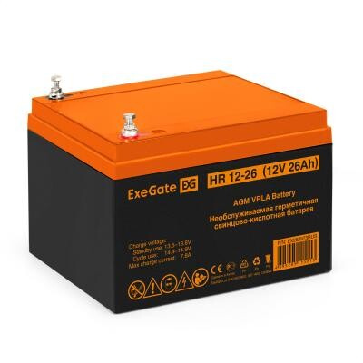 Аккумуляторная батарея ExeGate HR 12-26 (12V 26Ah, под болт М5) Exegate