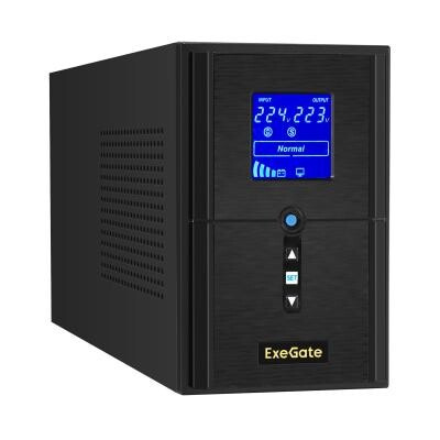 ИБП (инвертор, синус, для котла) ExeGate SineTower SZ-1000.LCD.AVR.2SH.1C13.USB <1000VA/800W, чистая синусоида, LCD дисп