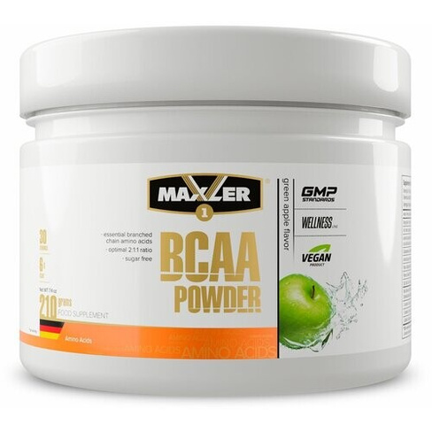 Аминокислотный комплекс Maxler BCAA Powder, зеленое яблоко, 210 гр.