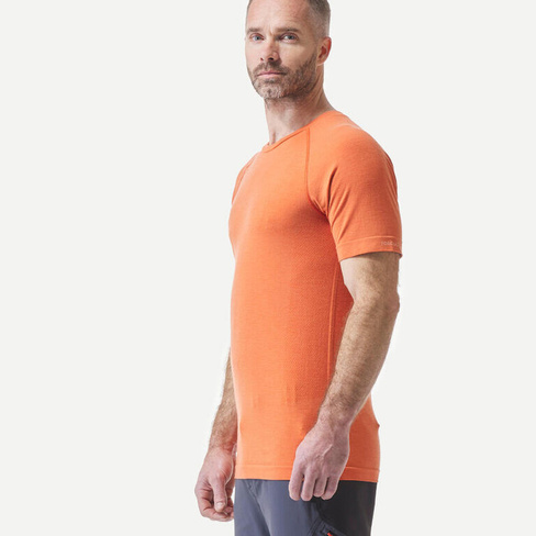 Мужская футболка из мериноса с коротким рукавом для гор и треккинга Forclaz MT900 Seamless