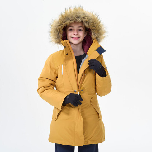 Зимняя куртка-парка детского размера. 122-170 теплая до -17°C водонепроницаемая - SH900 QUECHUA, цвет braun