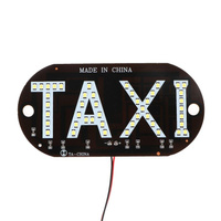 Светодиодный знак такси, 12 в, 45 led, 13×6 см, провод 20 см, красный No brand