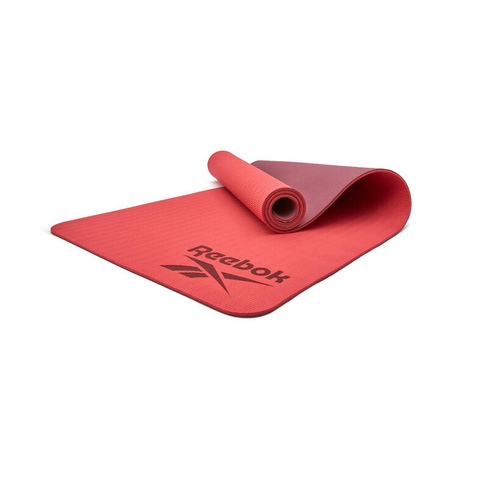 Коврик для йоги Reebok, 6 мм, двусторонний, красный