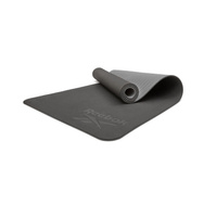 Коврик для йоги Reebok, 6 мм, двусторонний, черный/серый