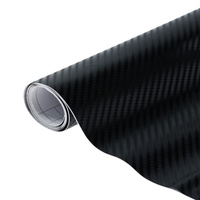 Пленка карбон 3d, самоклеящаяся, 50x127 см, черный No brand