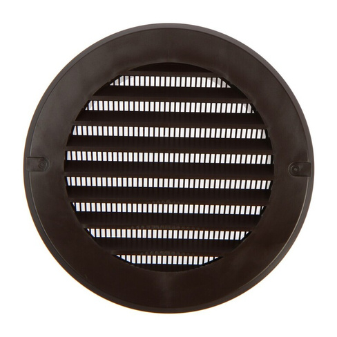 Решетка вентиляционная zein, d=100 мм, круглая, с сеткой, фланец, неразъемная, коричневый ZEIN