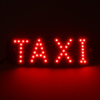Светодиодный знак такси 12 в, 19×6,3 см, прикуриватель, зеленый/красный No brand