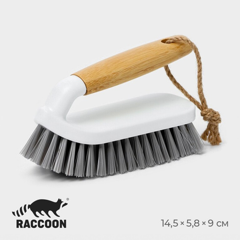 Щетка утюжок raccoon meli, бамбуковая ручка, 14,5×5,8×9 см, ворс 2,5 см Raccoon