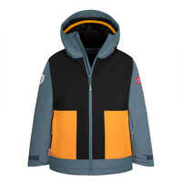 Водонепроницаемая, дышащая детская лыжная куртка RAULAND черный/стальной синий/манго TROLLKIDS, цвет blau