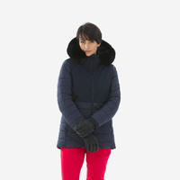 Куртка лыжная женская теплая средней длины - 100 темно-синий WEDZE, цвет blau