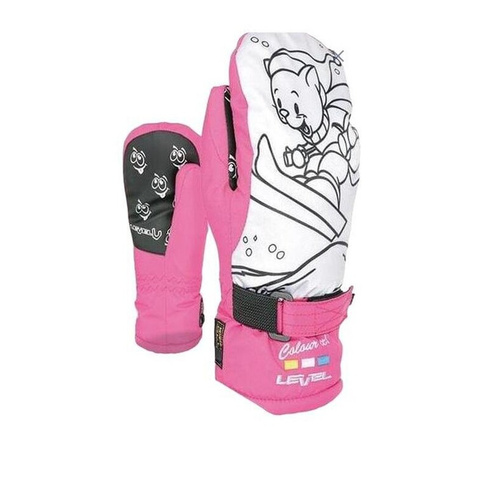 Детские лыжные перчатки в стиле поп-арт LEVEL, цвет rosa