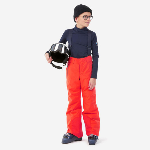 Детские лыжные штаны теплые непромокаемые - PNF900 красный WEDZE, цвет orange