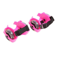 Ролики для обуви раздвижные onlitop, светящиеся колеса рvc 70 мм, ширина 6-10 см, до 70 кг, цвет розовый ONLITOP
