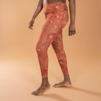 Леггинсы для динамической йоги женские двусторонние - однотонные/коричневые/оранжевые с принтом KIMJALY, цвет braun