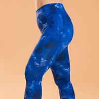 Леггинсы женские для йоги двусторонние - однотонные синие KIMJALY, цвет blau