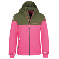 Лыжная куртка для девочек Hallingdal Темно-оливковый/Светло-пурпурный/Темно-синий TROLLKIDS, цвет rosa
